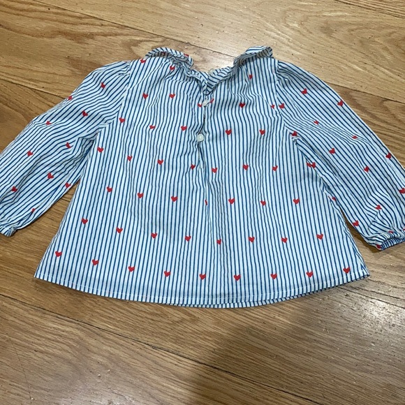 Baby Gap Ruffle Collar Hearts & Stripes Shirt - Picture 4 of 4